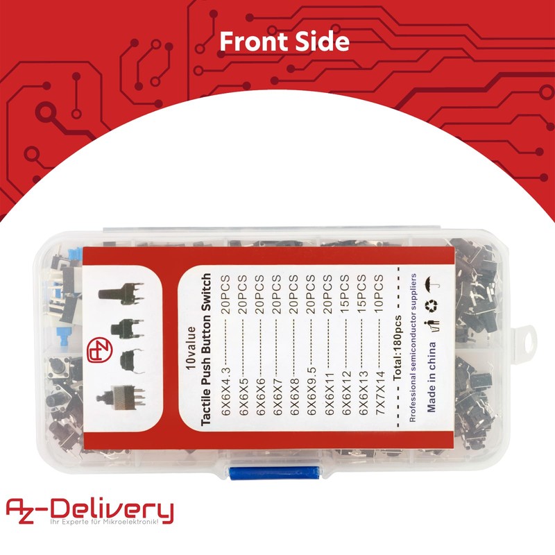 AZDelivery 1 x Micro Switch Button Set - 180 Pieces,