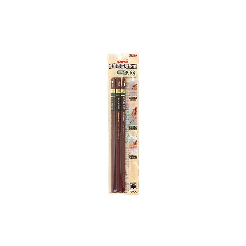 Uni Penmanship Writing Wooden Pencil - Triangular Body - 6B
