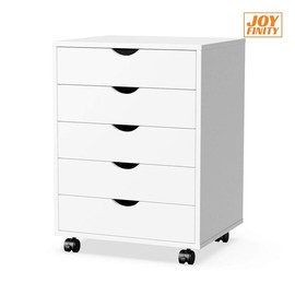 JOYFINITY Storage Cabinet Dressers with Wheels Mobile Organizer Drawers for Office, Bedroom, Home - Color: White 7 Drawers