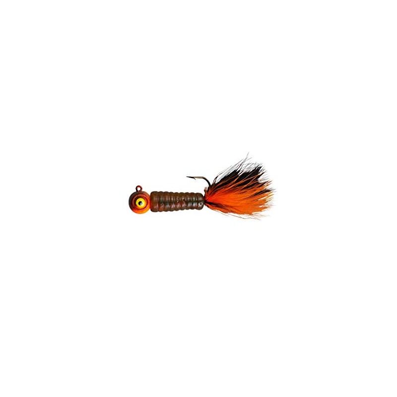 Lindy Fuzz-E Grub Jigs - Crawfish Orange - 2 in