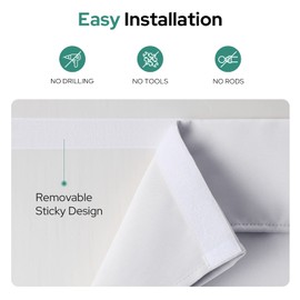 HOMEIDEAS Blackout French Door Curtains for Door Window, Privacy Curtains Set of 2, Shade for Glass Window, Thermal Insulated Covering with Tie Up, 26 X 40 Inch, Greyish White