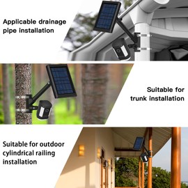 HOLACA 2-in-1 Pole Mounting Bracket for Stick Up Cam Pro Solar Panel, Spotlight Cam Pro/Plus and Stick Up Cam Battery/Wired Outdoor Mount Accessories for Ring SuperSolar Panel (Black)