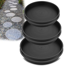 3 Size Round Stepping Stone Molds, 8.8''/10''/ 11.2'' Reusable Concrete Mold for Garden Stepping Stones Large Tray for Concrete and Stained Glass for Garden Walk Way