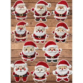 Handmade Crochet Santa Claus Christmas Die Cut Stickers Laptop Sticker WaterBottle