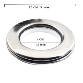 Ailejia Curtain Grommets Stainless Steel Eyelet Rings Round Full Metal Rings Inner Diameter 1-9/16"(4cm) DIY Curtain Rings Nanoscale Low Noise Grommet (20)