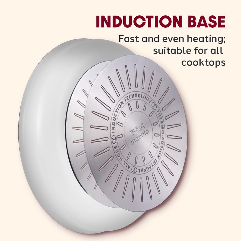 T-fal Ingenio Expertise Stainless Steel Cookware Set 4 Piece, Induction,