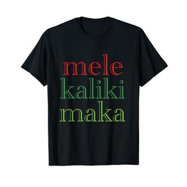 Mele Kalikimaka Graphic Merry Christmas Hawaii T-Shirt, black