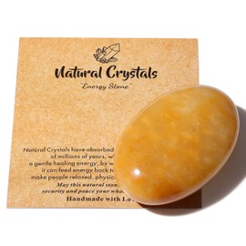 AWARDSEN 2.4" Large Topaz Crystal Stone Polished Palm Stone Healing Crystals 0.7" Thick Natural Reiki Gemstone Worry Stone Energy Balancing Anxiety Stress Relief Meditation