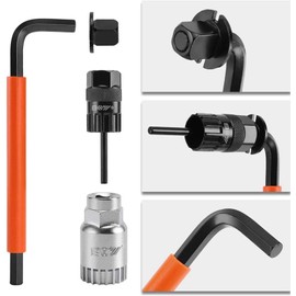 Pack of 7 Bicycle Tool Kit, Bicycle Crank Extractor, Bicycle Bottom Bracket Tool, Cassette Crank Puller, Double Purpose Auxiliary Key, Allen Key 16 mm 15 mm Wrench