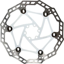 Clarks 160mm White Floating Rotor - Universal Stainless Steel Rotor with Alloy Carrier for Brake Systems on Mountain Bikes (MTB), Hybrid and Road Bikes