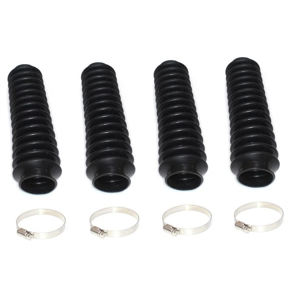 4-Pack Aftermarket Black Shock Absorber Boot Cover JSP Brand Replaces ROU-87159 Rough Country Lifted 4x4 Jeep ORV Universal