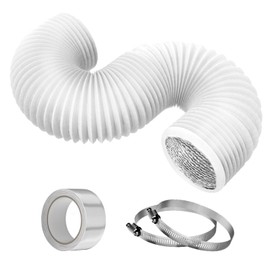 Manguera de Ventilación Flexible de 4 pulgadas y 8 pies, Conducto para Secadora, Tubo de Ventilación para Secadora de PVC y Aluminio, con protección de 4 capas para HVAC, Calefacción, Ventilación