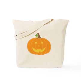 CafePress Smiling Jack O Lantern Tote Bag Reusable Natural Beige Canvas Shopping Bag