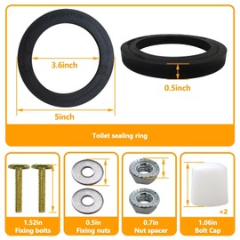 Upgraded Icelily RV Toilet Replacement Seal/Gasket for Dometic 300/310/320 with Quality Brass Screws, Stainless Steel Nuts & Washers - Essential Installation Accessories for Leak-Free Performance