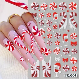 Glitter Snowman Nail Decals for Nail Art 5d Self-Adhesive Christmas Candy Heart Nail Design Stickers Embossed Christmas Tree Snowflake Nail Art Stickers Elk Christmas Nail Stickers for Women 2 Sheets