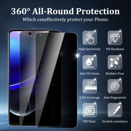CHRINECY [4 Pack] 2Pack Privacy Screen Protector Compatible for Motorola Moto G Stylus 5G 2022 with 2Pack Camera Lens Protector, 9H Hardness,Anti Spy Anti Peeping Tempered Glass Screen Protector