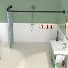L Shaped Shower Curtain Rod,28-39 X 43-67 Inch Curved Shower