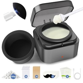 Boloye Kit de cera para nariz con cera de resina natural de 3.53 oz y 20 varillas, kit de cera para el cabello con control inteligente de temperatura,
