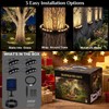 Sublume Solar Tree Lights Outdoor, Palm Tree Ring Uplights with