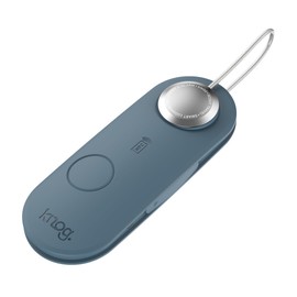 Knog Scout iOS Smart Tag, Tracker & 85d Alarm – Rechargeable Luggage Tag Compatible with iOS App & Apple Find My, Digital Contact Info, Remote Chime, Low Battery Alerts, Water-Resistant, Blue