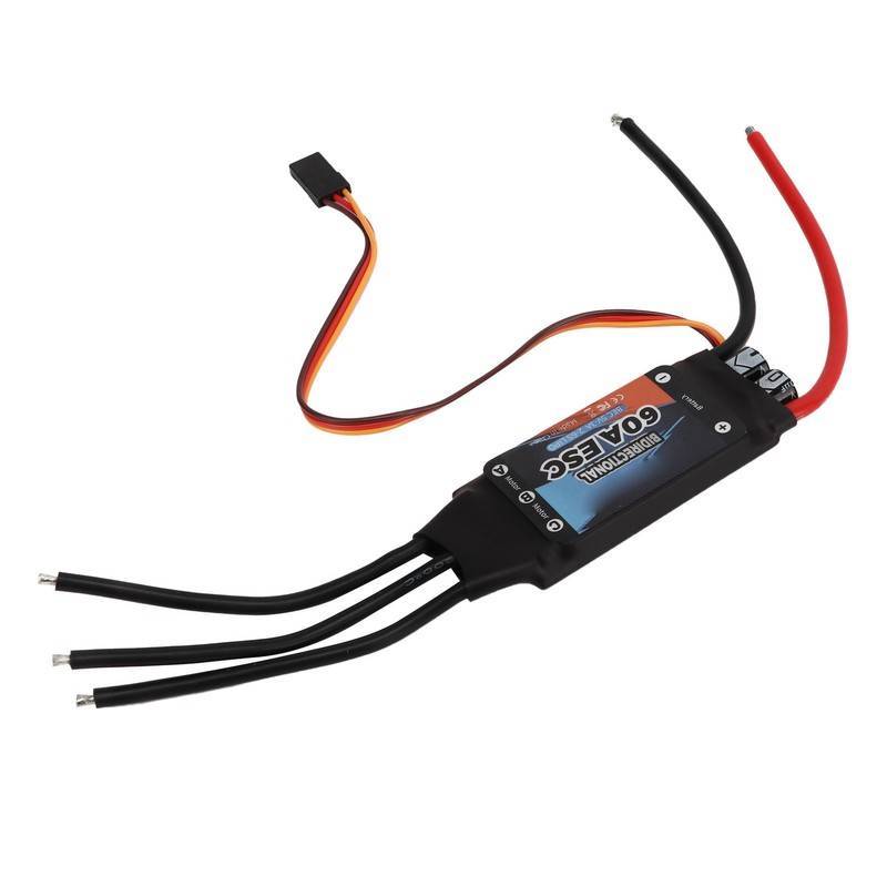 Black 60A Bidirectional Brushless ESC Rapid Response Brushless Electric Speed