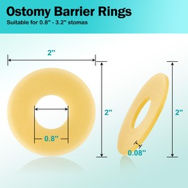 10PCS Ostomy Barrier Rings, Moldable Ostomy Rings, Hydrocolloid Skin Extender Rings for colostomy Bags, Outer Diameter 2" (50mm) Compatible with All Bag Types and Brands