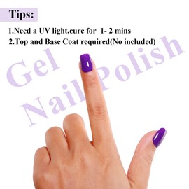Imtiti Gel Nail Polish, Deep Purple Gel Polish Soak Off LED U V Nail Gel Polish Nail Polish DIY Nail Art Starter Manicure Salon Gel Nail Kit for Women Girls 10ML