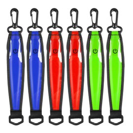 HOSPAOP Pack of 6 LED Flashing Light School Bag Children, 3 Modes Reflectors Backpack Light, Reflective Pendant Safety Light for School Bag, Backpack, Running, Jogging, Pram