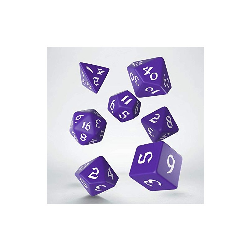 Q-Workshop Classic Runic Purple & White Dice Set (7)