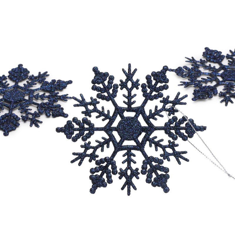 Christmas Concepts® Pack of 12-10cm Glitter Snowflake Hanging Decorations -