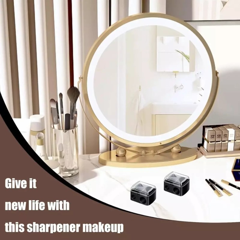 라이너 샤프너 2개 홀 메이크업 펜슬 립 Liner Sharpener 2