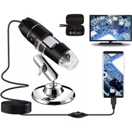 USB Digital Microscope 40X to 1000X, 8 LED Magnification Endoscope Camera wit...