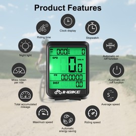 INBIKE Bike Computer Wireless Speed Sensor Bicycle Accessories Cycling GN_1