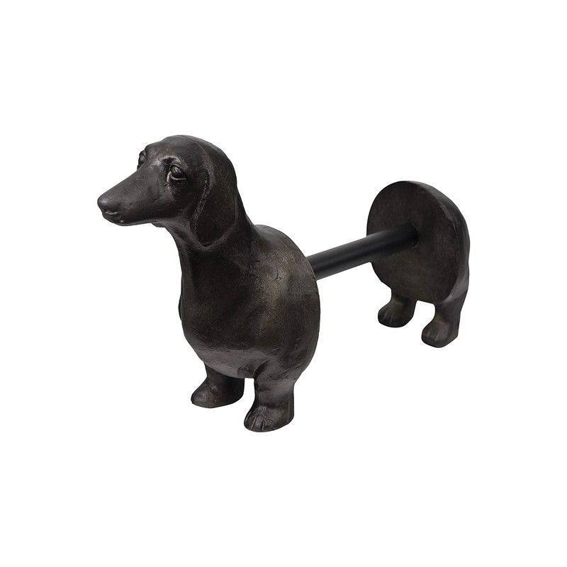 Creative Co-Op Antiqued Bronze Dachshund Dog Paper Towel Holder