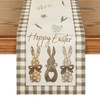 Artoid Mode Buffalo Plaid Carrots Rabbits Easter Table Runner, Seasonal