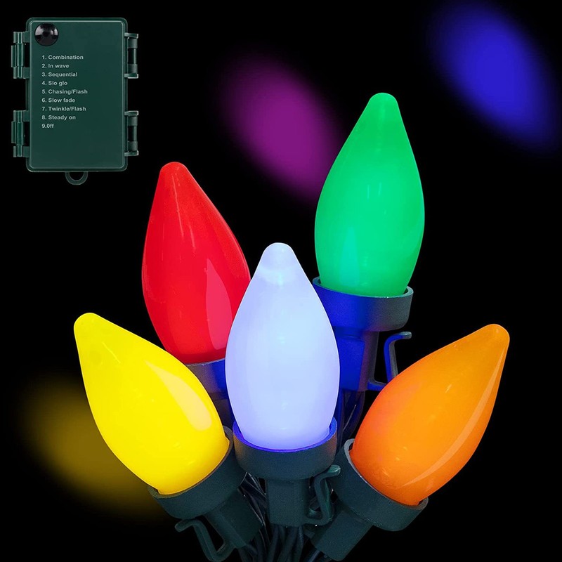 C9 LED Christmas String Lights 16.4ft 20 LED Waterproof C9