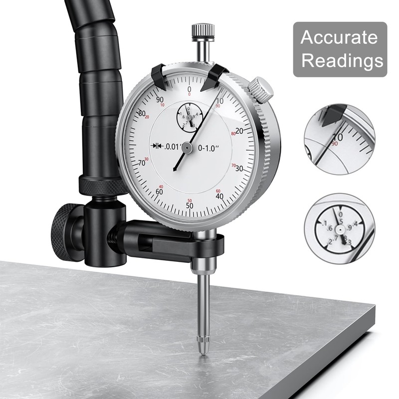 HDLNKAK Dial Indicator 0-1'' with Magnetic Base, Dial Indicator Tools