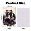 DOODLREAM Wall Decoration Rustic Bear Drinking Coffee Tin Sign Retro