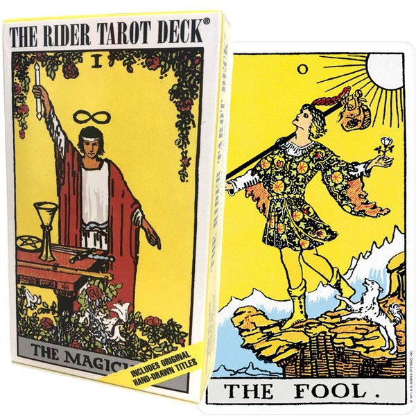 Tarot Cards, 78 Cards, Rider Edition, Tarot Divination (Tarder Weight, Standard Rider-Waite Tarot Deck, Includes Basic Tarot Instructions (English Language Not Guaranteed)