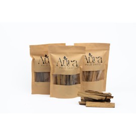 Aura Palo Santo 14 Premium Sticks 100% Colombian Origin Wild-Harvested - Hand-Picked - Ethical Fair Trade