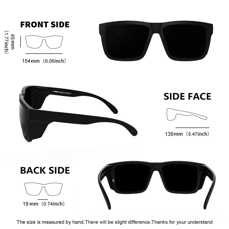 MAXJULI XXL Size Z87 Sunglasses with Side Shield for Big