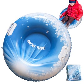 Snow Tube 31.5 inch Sleds for Adults, Inflatable Snow Sled with Handles Heavy Duty Adult Sledge Thicken Toys for Winter Style 2 Sleds for Adults Adult Sledge Sled