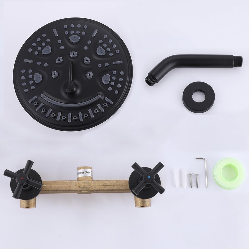 FSCEPIXI 2 Handles Shower with 8'' Rainfall Shower Head,Single Function