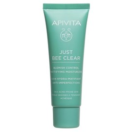 Apivita Just Bee Clear Crema Anti-Imperfecciones Matificante Hidratante 40ml - para pieles grasas con tendencia acneica e imperfecciones - con propóleo AmC patentado y ácido salicílico vegetal