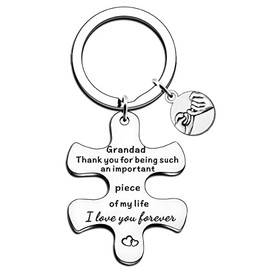 JETTOP Grandad Gifts -Grandad Gifts from Grandchildren Gifts for Grandad Birthday Christmas Fathers Day Present Piece Keyring