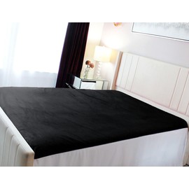PassionMate100% Waterproof & Stain Proof Intimacy Bed Pad - Couples Massage - Ultra-Soft, Silent, Plush Bedsheets Protector with Tuck-in Sides (Black, King)