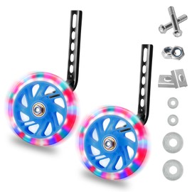 QKTYB Bicycle Training Flash Wheels for Kids, Children Bike Stabilizers Support Wheels Universal Cycling Training Wheels, Stabilisers for Childs Bike 12 14 16 18 20 Inch (1 Pair)