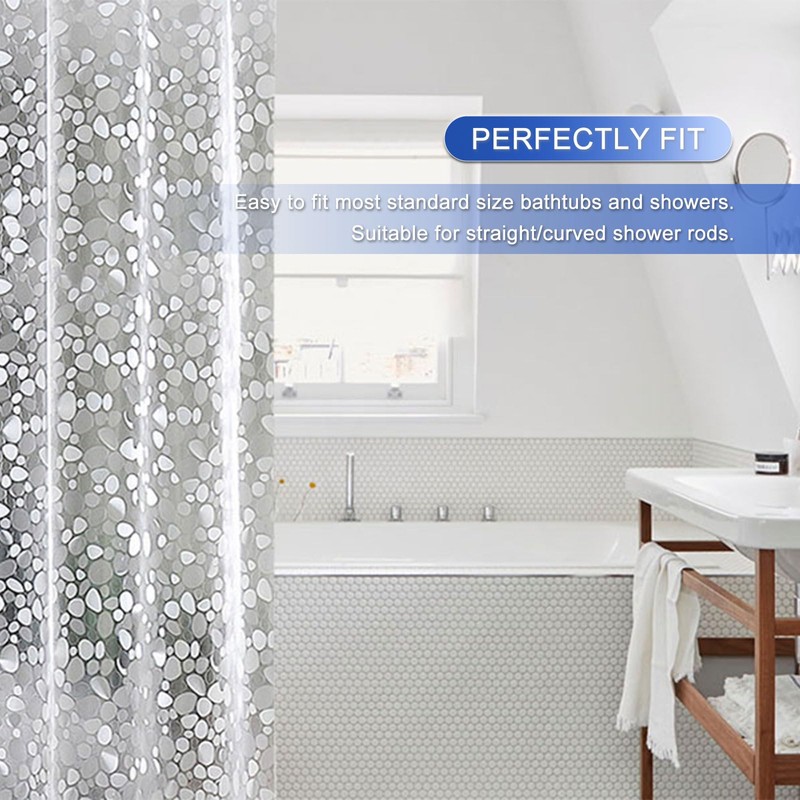 Tonnali Extra Wide Shower Curtain Liner 96 x 72 inch,