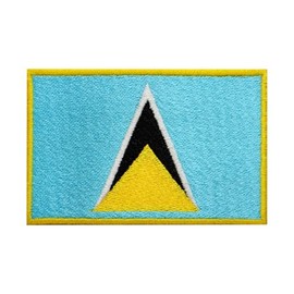 Saint Lucia Country Flag Patch Iron On Embroidered Applique Patch Saint Lucia Country Flag Iron On Sew On Emblem Badge