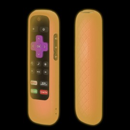 [Nightglow Red] Case for Roku Express Remote, Akwox Light Weight [Anti Slip] Shock Proof Silicone Cover for Roku Express/Roku Premiere RC68/RC69/RC108/RC112 Standard IR Remote [Lanyard Included]